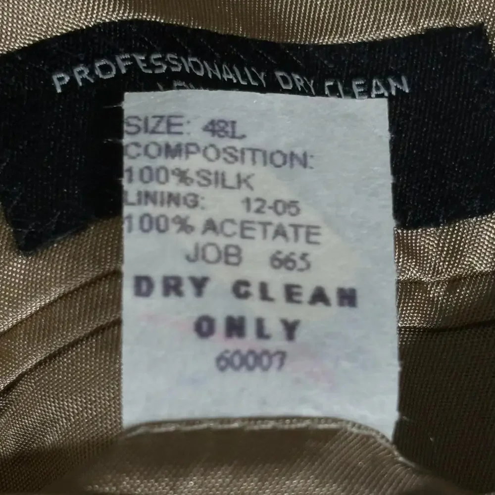 Jos. A. Bank Blazer Mens 48 Long Beige Silk Sport Coat Jacket Classic Fit